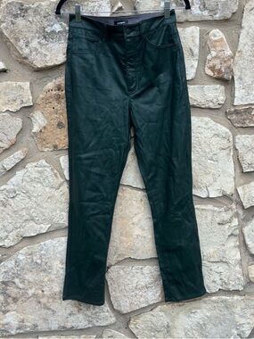 green Express coated faux leather pants size 4